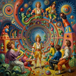 don juan's psychedelic trip in the 1 2 th dimension turned inside out of being, unstable reality, wide angle, extremely high details quality, norman rockwell, viktor safonkin, bruce pennington, larry elmore, intricate, hyperrealistic oil painting on canvas, deep depth field, hd, hdr, 4 k, 8 k