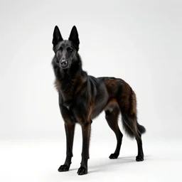 mysterious hellhound, cinematic studio photo, full body, standing, isolated on a pure white background, centered, whole figure in frame, sharp focus, studio lighting