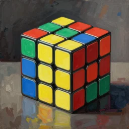 a rubik's cube, painting by pablo picasso, cubism