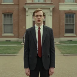 the american psycho by wes anderson, cinematic still