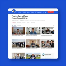 youtube page with blue colors