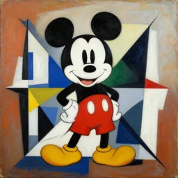 mickey mouse by kazimir malevitch symmetrical geometrical suprematism postminimalism oil on board