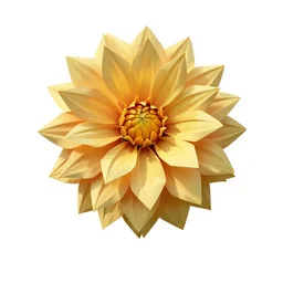 low-poly dahlia, photorealistic wildlife photography, full body, isolated on a pure white background, centered, entire subject in frame, sharp focus, soft studio lighting