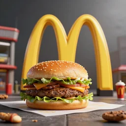 post apocalyptic McDonald's, octane render, 4k