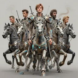 portrait of epic toon cavalry. intricate abstract. intricate artwork, by tooth wu, wlop, beeple, dan mumford. concept art, octane render, trending on artstation, greg rutkowski very coherent symmetrical artwork. cinematic, key art, hyper realism, high detail, octane render, 8 k, iridescent accents