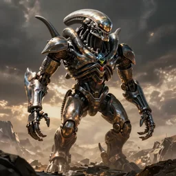 a giant biomechanical alien monster by todd mcfarlane