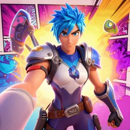 selfie of overwatch main character Blizzard pixar 3d maya engine on stylized background splash comics global illumination lighting artstation
