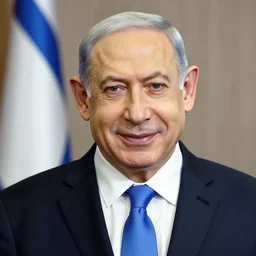a portrait of benjamin netanyahu grinning, by beksinski