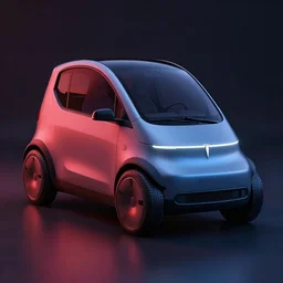 aerodynamic single passenger electric city car by tesla, 3 d rendering, unreal engine, 4 k, very detailed, photo shoot, lighting, dark vibrant colors