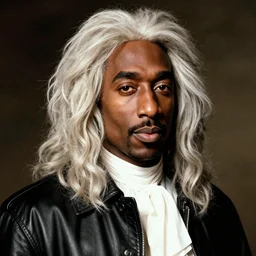 a classical portrait of tupac shakur with sir isaac newton