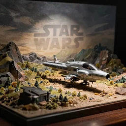 “Star Wars movie scene diorama, ultra realistic”