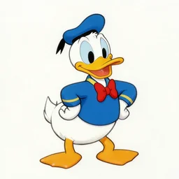 a beautiful cartoon drawing of donald duck, 4 k, artstation, walt disney