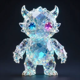 a glowing humanoid crystal monster with gemstones for eyes, highly detailed, digital art, sharp focus, trending on art station, anime art style