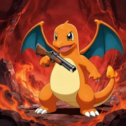 Charmander in Hell with a Shotgun