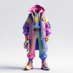 colorful cyberpunk with gucci clothes, 8 k, octane render