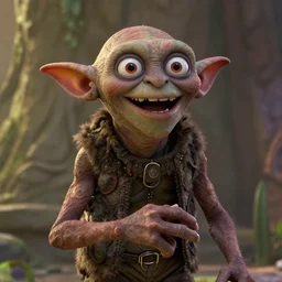 gollum as Dwayne the rock Johnson, laughing
