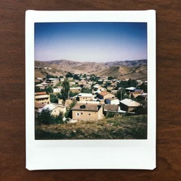 kurdish village, polaroid photo, high resolution, sharp focus