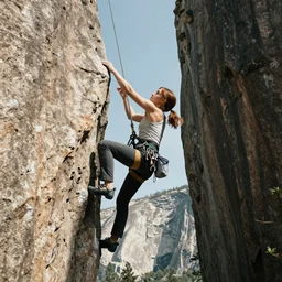 Katniss Everdeen rock climbing, El Capitan, Yosemite Valley, epic, cinematic