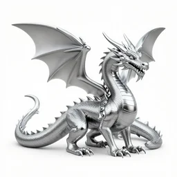 a dragon made of shiny metal