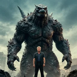 giant monsters, cinematic portrait by christopher nolan