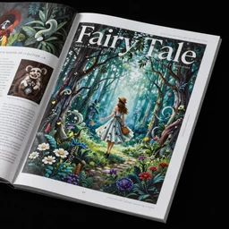 magazine on the theme Fairy Tale, high detail, high modernization, high stylization