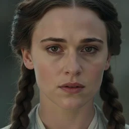 alicia vikander as princess leia, movie still, cinematic, extreme detail, facial features, sharp focus, 8 k 3 5 mm coloured film, close up, anamorphic lens, lighting