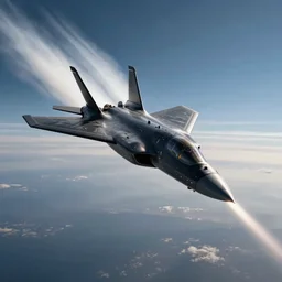 supersonic black stealth jet flying through the atmostphere, ultrarealistic, lightrays, volumetric light, atmospheric, 8 k octane render