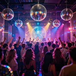 3 6 0 panorama hdr environment map of a disco party in 1 8 1 2 in japan world fantasy photograph detail focus octane render