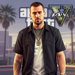 Andrew Tate as GTA V cover art, no text, trending on artstation