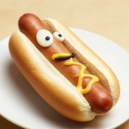 a hot dog with the face of snoop dogg