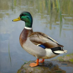 a duck on the prowl oil painting alexandre jacovleff