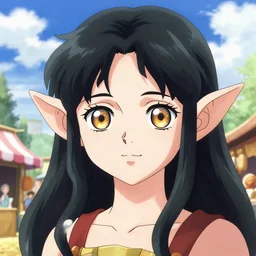 character portrait of the goblin fantasy princess with gorgeous detailed eyes in the marketplace in the sky, color page, tankoban, 4 k, tone mapping, doll, akihiko yoshida, james jean, andrei riabovitchev, marc simonetti, yoshitaka amano, long hair, green skin, curly