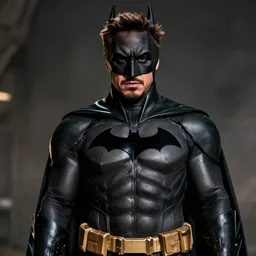 robert downey jr in batman suit, portrait hd, still from justice league 4 k