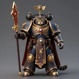 a cat as the emperor of Mankind from Warhammer 40k