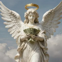 heaven with angels holding stacks of cash, fantasy, dramatic, intricate, elegant, highly detailed, digital painting, artstation, concept art, smooth, sharp focus, illustration, art by Gustave Dore, octane render