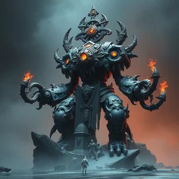 by nadezda and david stoupakis, visually stunning, cinematic, ultra realistic, hyper realism, 1 2 k, epic, octane render, unreal engine, vfx, maya, unstable explosion : ogrimmar aspirant, brimstone warden : stone golem, geosculptor yip : master oakheart, murloc tidecaller : strength totem