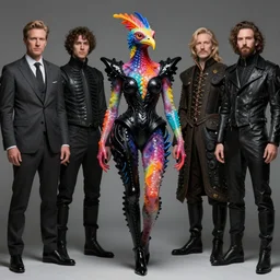 a fashion editorial of cate blanchet as a brightly colored harpy amphibian hybrid with wet translucent skin. wearing an black growing organic exosuit. by tom bagshaw, donato giancola, hans holbein, walton ford, gaston bussiere and peter mohrbacher. 8 k, cgsociety