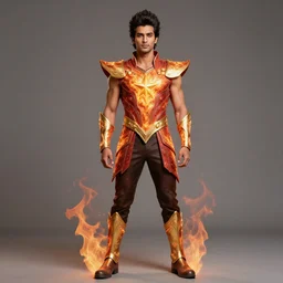 full body portrait of avan jogia as a fire magical star guardian. detailed face, concept art, intricate, highly detailed 8 k, smooth, sharp focus, handsome and aesthetic shape of face and body, artgerm, artstation, art by zexi guo and nira and junpei suzuki and gharliera and rinotuna