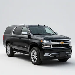 a black suv inspired by a 2 0 2 2 chevrolet suburban and 2 0 2 2 ford expedition parked in front of a building, a digital rendering by the family circus, trending on cg society, regionalism, ue 5, rendered in unreal engine, ultrafine detail