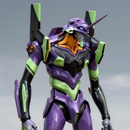 Evangelion Unit 01 by Ashley Wood, Jamie Hewlett, Bill Sienkiewicz, character design, concept art