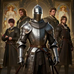 highly detailed vfx portrait of a medieval knight, unreal engine, greg rutkowski, loish, rhads, beeple, makoto shinkai and lois van baarle, ilya kuvshinov, rossdraws, tom bagshaw, alphonse mucha, global illumination, detailed and intricate environment