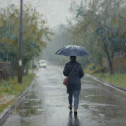 rainy day oil painting