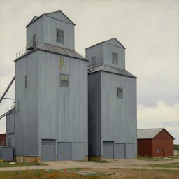grain elevators, 1 9 3 0 s, by charles e. burchfield