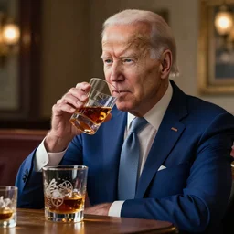 “Joe Biden drinking a whiskey in My Darling Clementine, 8k, hyperrealistic”