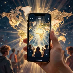 illustration of how important is cellphone, represent the whole world to some people by studio muti