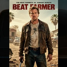 Movie poster for The Beat Farmer starring Dwight Shrute, post apocalyptic, ultra realistic, one sheet