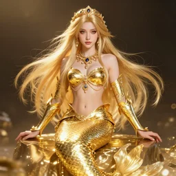 portrait of mermaid, sharp focus, octane render, ( ( golden armor ) ), ffxi, rpg, beautiful, flare, reflections, unreal engine, symmetrical!!, maybelline, sephora, artstation, art by artgerm, rossdraws, art by karol bak, makeup, ( ( jewelry ) ), ( ( hopeful ) )