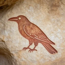 shaman - raven, paleolithic cave art