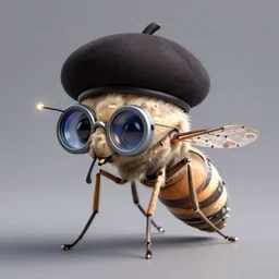 a mosquito wearing a monocle and a beret, 3 d octane render, artstation, edu souza