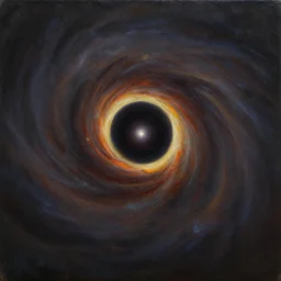 oil painting of a black hole